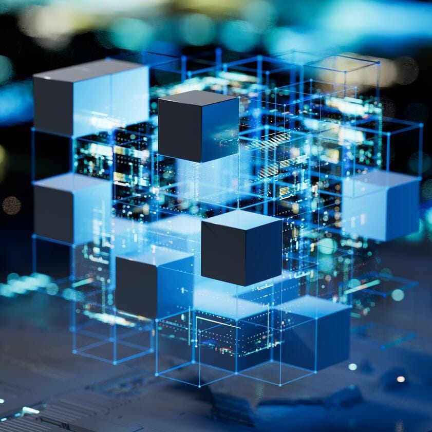 Digital blocks ที่แสดงถึง data lake